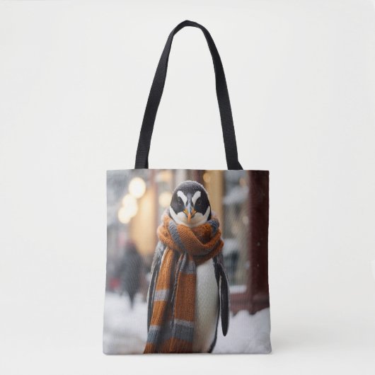 Whimsical Cosy Pinguin Snowy Winter Tasche (Vorderseite)