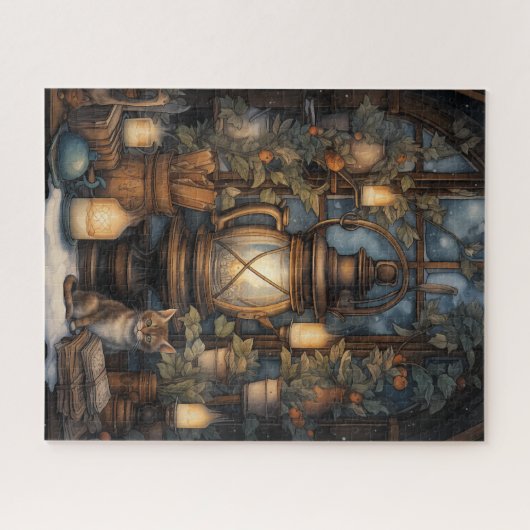 Whimsical Cosy Winter: Zauberer-Retreat Puzzle (Horizontal)