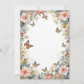 Whimsical Cotattcore Wildblume Butterfly Wedding Einladung (Rückseite)