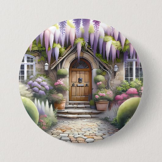 Whimsical Cottage Garden Pathway Button (Vorderseite)
