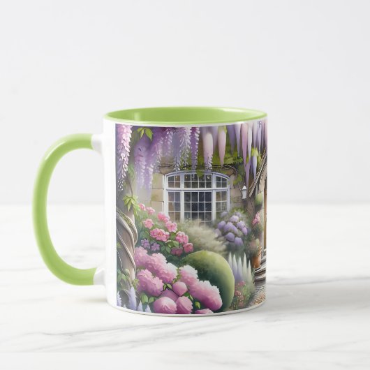 Whimsical Cottage Garden Pathway Tasse (Links)