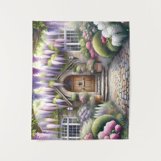 Whimsical Cottage Garden Pathway Wandteppich (Vorderseite)