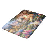 Whimsical Cottage Garden Sunset Badematte (Schrägansicht)