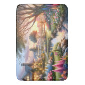 Whimsical Cottage Garden Sunset Badematte (Vorderseite Vertikal)