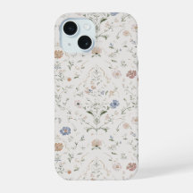 Whimsical Cottagecore Beige Aquarell Blumenmuster