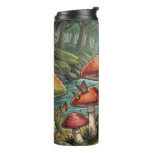 Whimsical Cottagecore Pilze Personalisiert Thermosbecher (Nach links gedreht)