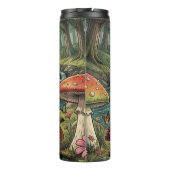 Whimsical Cottagecore Pilze Personalisiert Thermosbecher (Rückseite)