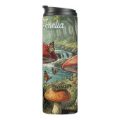 Whimsical Cottagecore Pilze Personalisiert Thermosbecher (Nach rechts gedreht)
