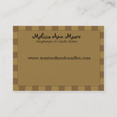 Whimsical Country Candle Business Card Visitenkarte (Rückseite)