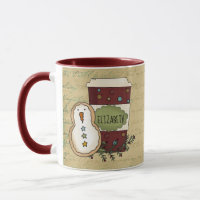 Whimsical Country Festive Snowman Cookie mit Kaffe