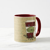 Whimsical Country Festive Snowman Cookie mit Kaffe Tasse (VorderseiteRechts)