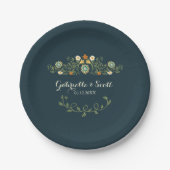 Whimsical Country Flower Garden Hochzeit/Dusche Pappteller (Vorderseite)