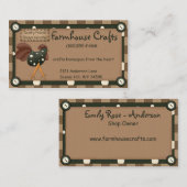 Whimsical Country Rooster Business Card Visitenkarte (Vorne/Hinten)