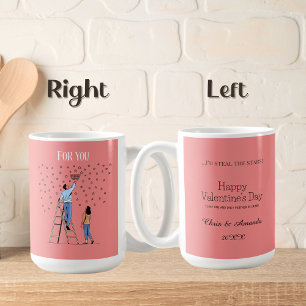 Whimsical Couple "Für dich würde ich die Sterne st Kaffeetasse