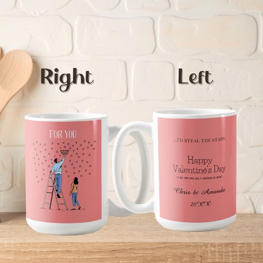 Whimsical Couple "Für dich würde ich die Sterne st Kaffeetasse