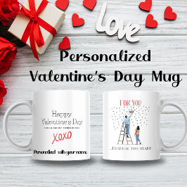 Whimsical Couple "Für dich würde ich die Sterne st Kaffeetasse