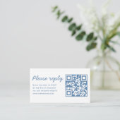 Whimsical Couple Rings Doodle UAWG QR Code Wedding Begleitkarte (Stehend Vorderseite)