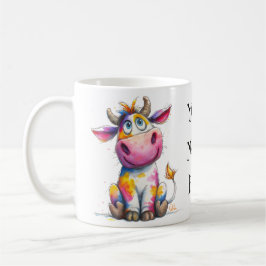 Whimsical Cow – Colourful Personalised Kaffeetasse