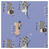 Whimsical Cow Pattern on Blue Stoff (Nahaufnahme)