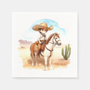 Whimsical Cowboy Adventure Baby Dusche Serviette
