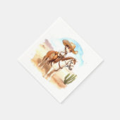 Whimsical Cowboy Adventure Baby Dusche Serviette (Ecke)