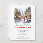 Whimsical cozy winter scene holiday invite einladung (Vorderseite)