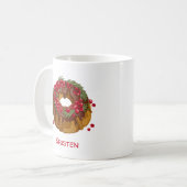 Whimsical Cranberry Bundt Cake Monogram Kaffeetasse (Vorderseite Links)