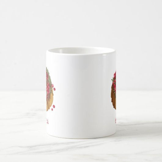 Whimsical Cranberry Bundt Cake Monogram Kaffeetasse (Mittel)