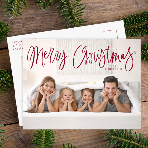 Whimsical Cranberry Script Frohe Weihnachten 2 Fot