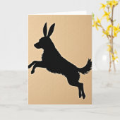 Whimsical Creature Jump Karte (Gelbe Blume)
