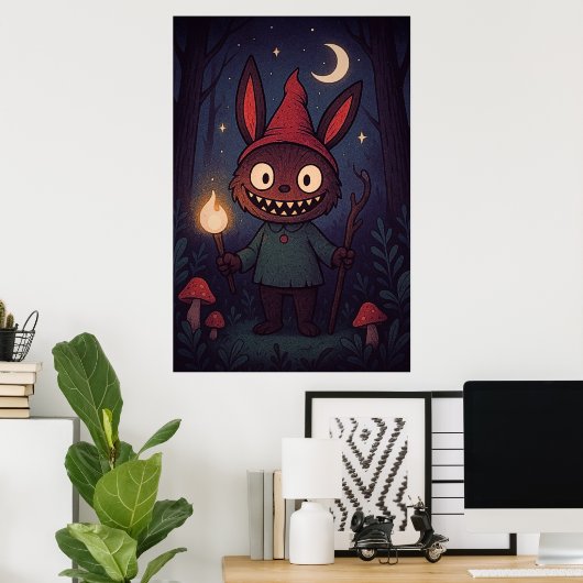 Whimsical Creature Lahuhu - Fantasy Art Poster (Heimbüro)