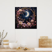 Whimsical Crescent Bloom Poster (Küche)