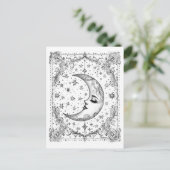 Whimsical Crescent Moon | Farbe Postkarte (Stehend Vorderseite)