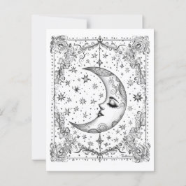 Whimsical Crescent Moon | Farbe Postkarte