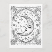 Whimsical Crescent Moon | Farbe Postkarte (Vorderseite)
