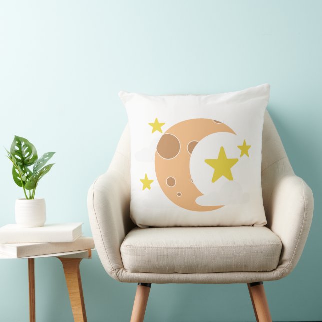    Whimsical Crescent Moon Pillow Kissen (Stuhl )