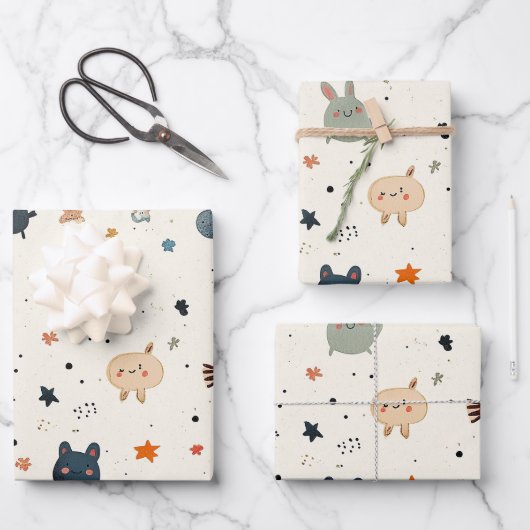 Whimsical Critter Wonderland Geschenkpapier Set (Vorderseite)