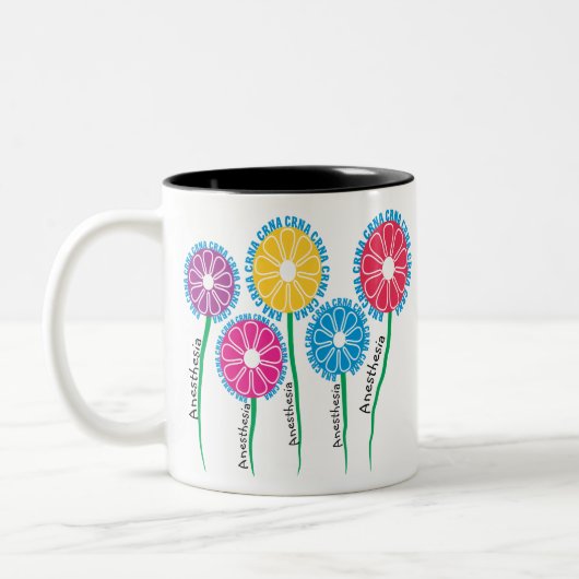 Whimsical CRNA-Blume Zweifarbige Tasse (Links)