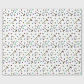 Whimsical Croquet farbenfrohe Hand Illustriert ein Geschenkpapier (Flach)