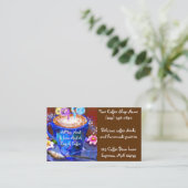 Whimsical Cup Coffee Espresso Latte Shop Visitenkarte (Stehend Vorderseite)