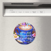 Whimsical Cup of Coffee Floral Personalized Magnet (In Situ (Geschirrspüler))