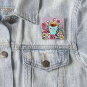 Whimsical Cup of Warm Coffee and Blume Button (Beispiel)