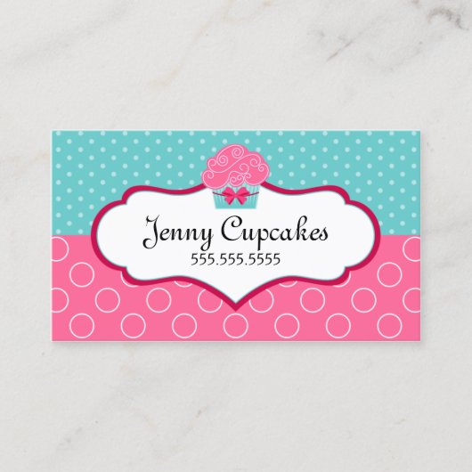 Whimsical Cupcake Bäckerei Visitenkarte (Vorderseite)