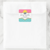 Whimsical Cupcake Bakery Box Siegel Quadratischer Aufkleber (Tasche)