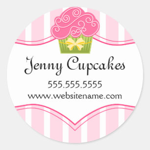 Whimsical Cupcake Bakery Box Siegel Runder Aufkleber