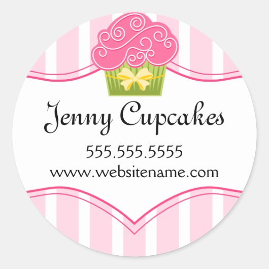 Whimsical Cupcake Bakery Box Siegel Runder Aufkleber (Vorderseite)