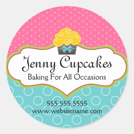 Whimsical Cupcake Bakery Box Siegel Runder Aufkleber (Vorderseite)