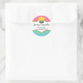 Whimsical Cupcake Bakery Box Siegel Runder Aufkleber (Tasche)