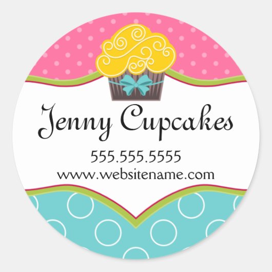 Whimsical Cupcake Bakery Box Siegel Runder Aufkleber (Vorderseite)