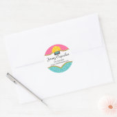 Whimsical Cupcake Bakery Box Siegel Runder Aufkleber (Umschlag)